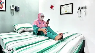 Hijab Muslim Doctor Video Call With Her Secret Lover On Breaktime At Hospital